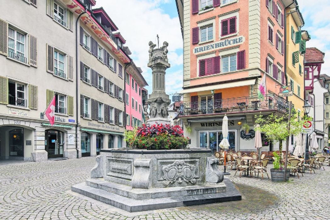 Historisch wertvolle Abkühlung: Krienbrügglibrunnen. (Foto: Stadt Luzern)